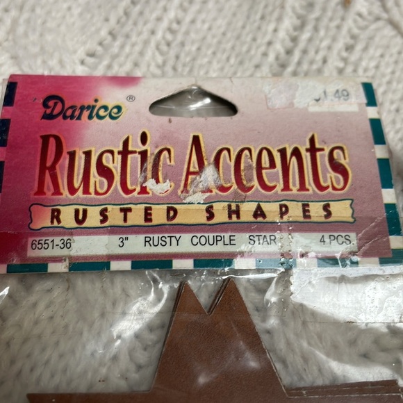 Primitive star lot 15 pcs. (14 metal 1 twig/grapevine) 6 can be hung rusty decor - Picture 6 of 6